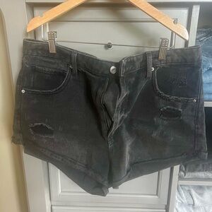 Wild Fable highest rise cheeky black denim shorts